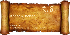 Korein Bence névjegykártya